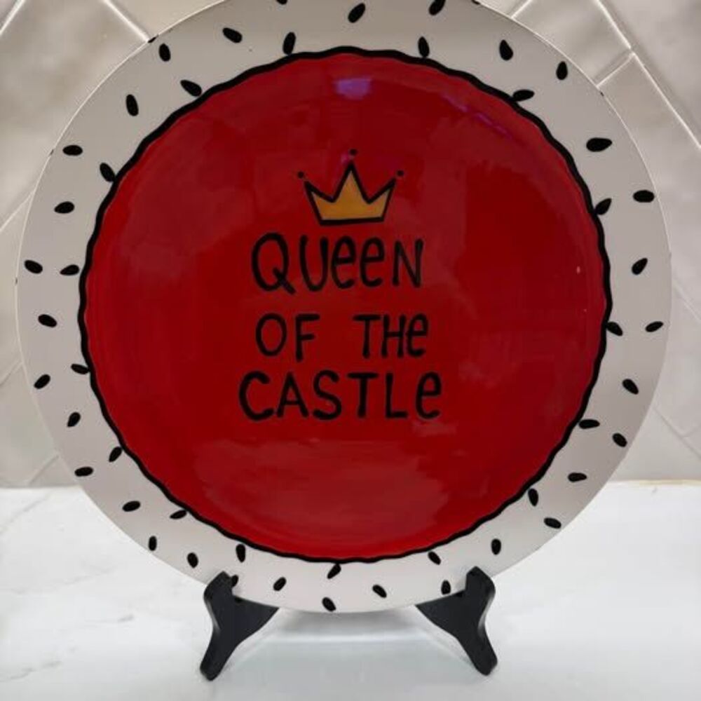 Lorrie Veasey Our Name Is Mud Queen of the Castle 13” Hand-Painted Plate